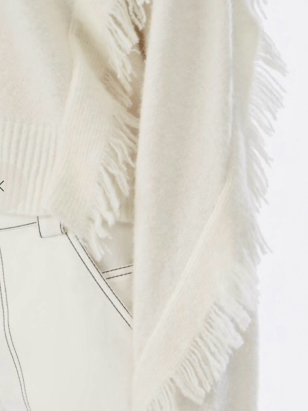 3.1 Phillip Lim Cropped Fringe Sleeve Sweater - Picture 3 of 9